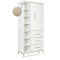 Armoire 198 cm 1 porte 3 tiroirs NADO Curve finition frêne white