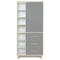 Armoire 198 cm 1 porte 3 tiroirs NADO Retro finition frêne slate grey