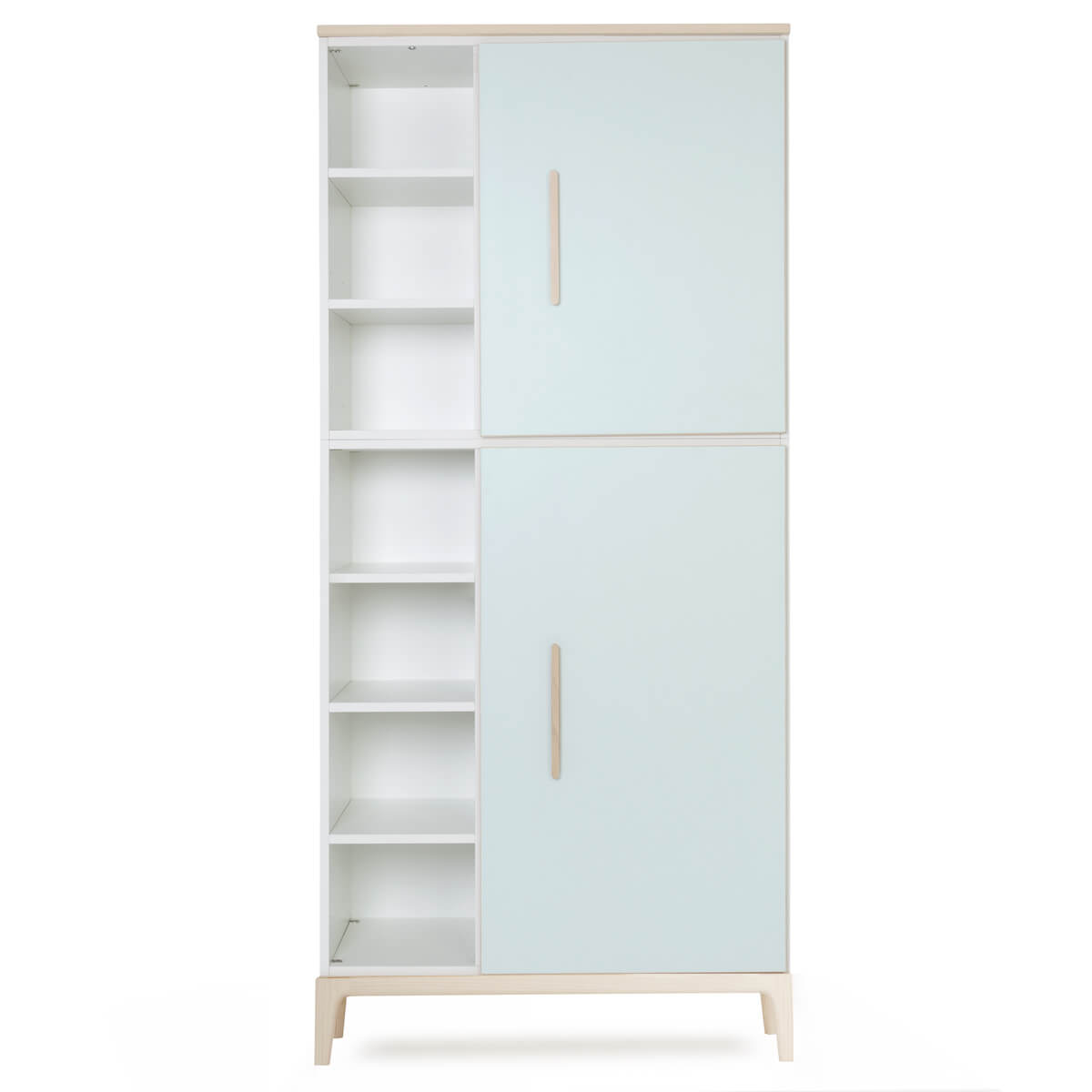 Armoire 198 cm 2 portes NADO Curve finition frêne mint