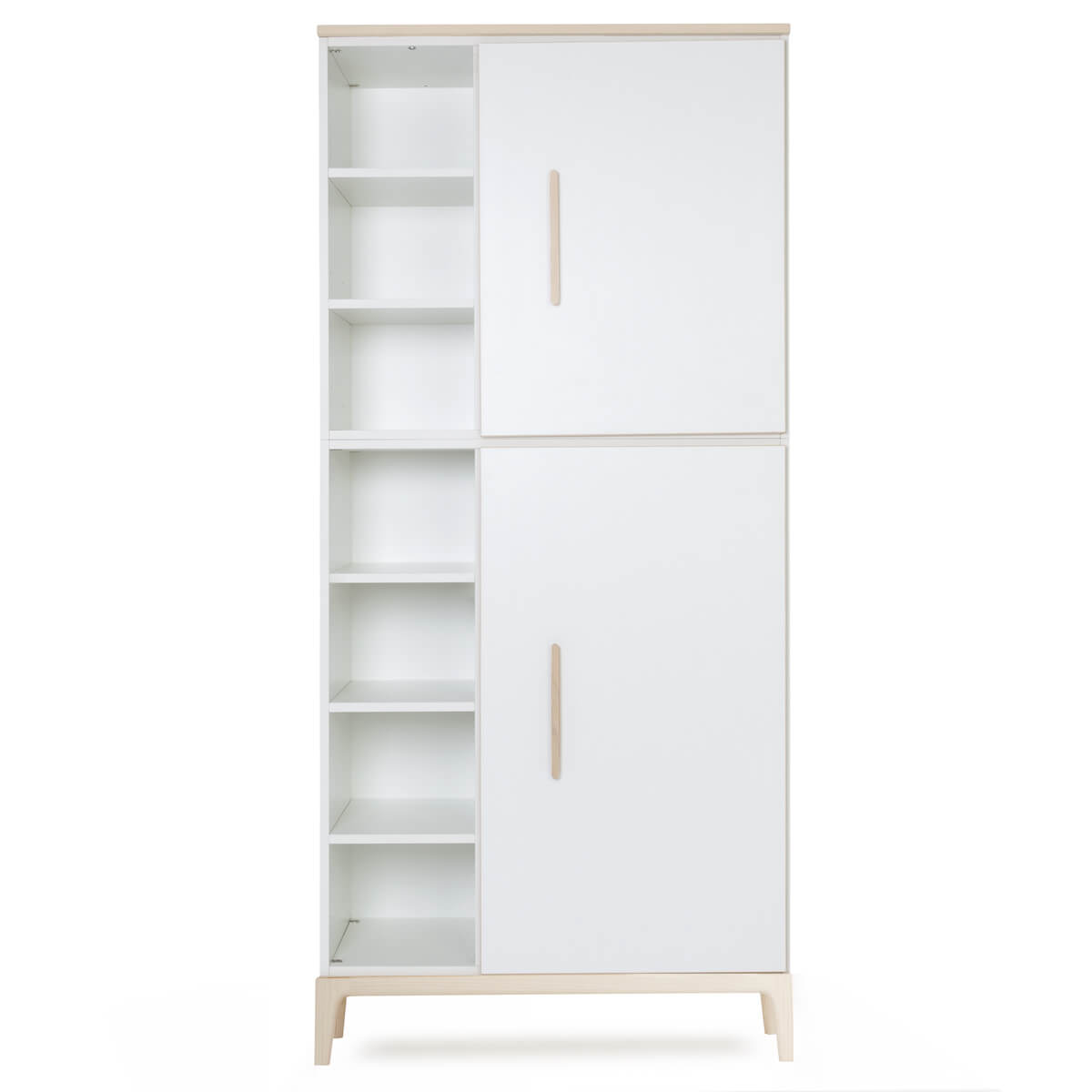 Armoire 198 cm 2 portes NADO Curve finition frêne white