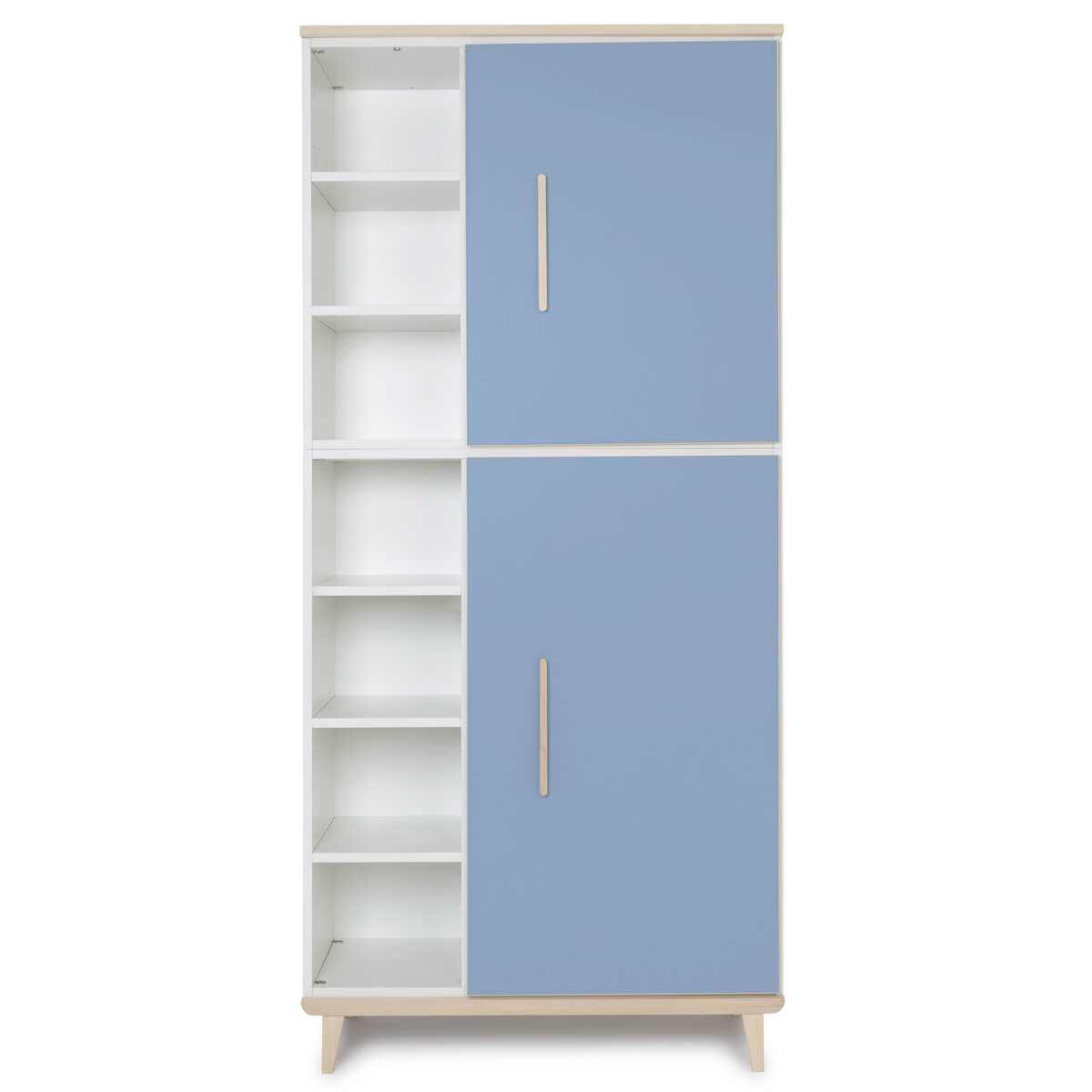 Armoire 198 cm 2 portes NADO Retro finition frêne capri blue