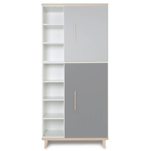 Armoire 198 cm 2 portes NADO Retro finition frêne manhattan grey-slate grey