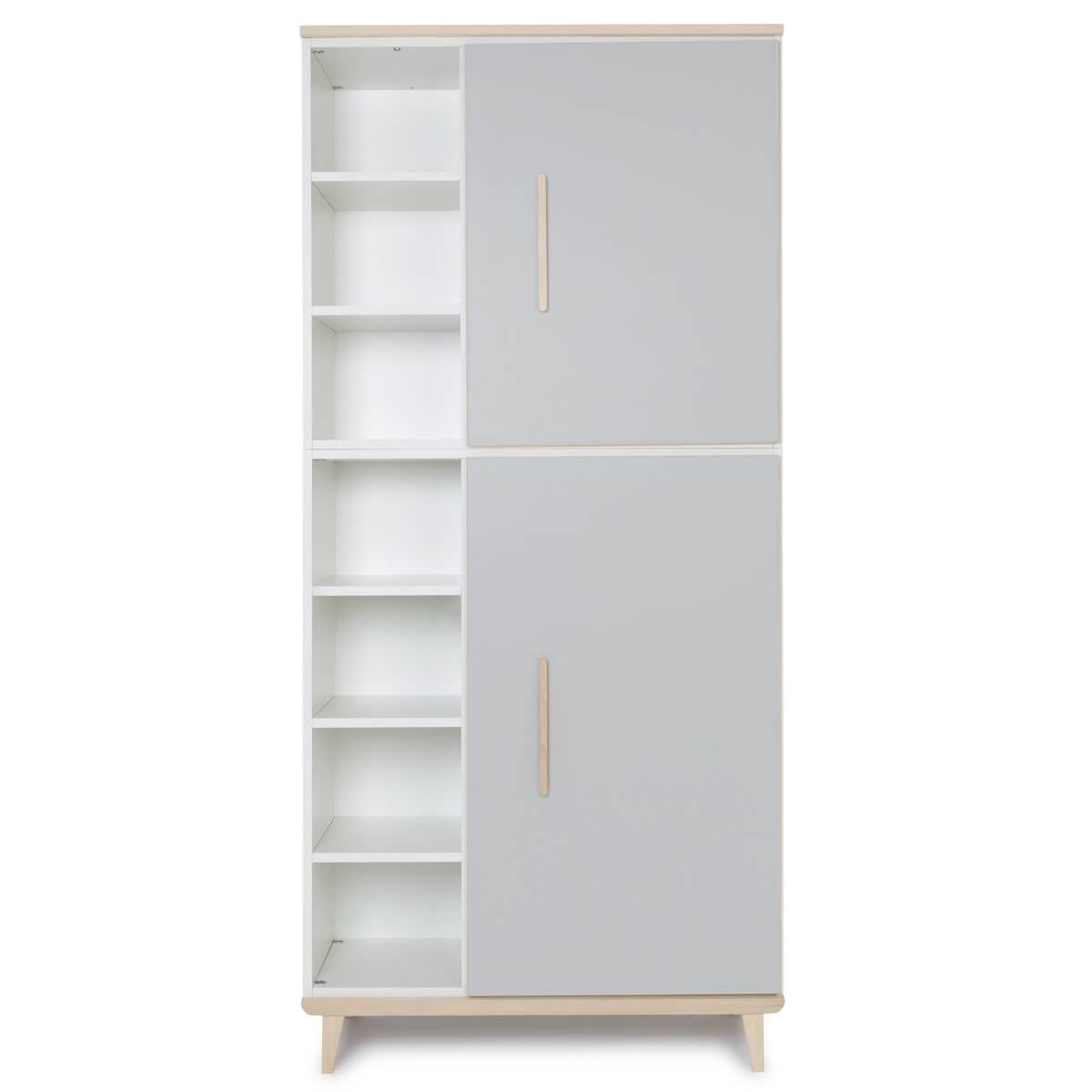 Armoire 198 cm 2 portes NADO Retro finition frêne manhattan grey