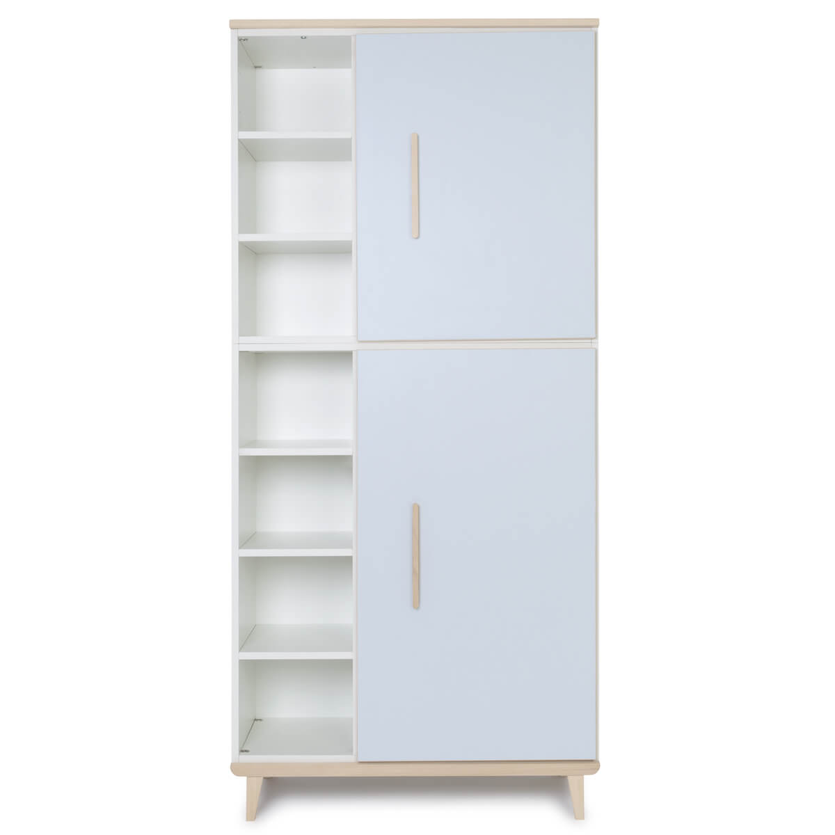 Armoire 198 cm 2 portes NADO Retro finition frêne sky blue