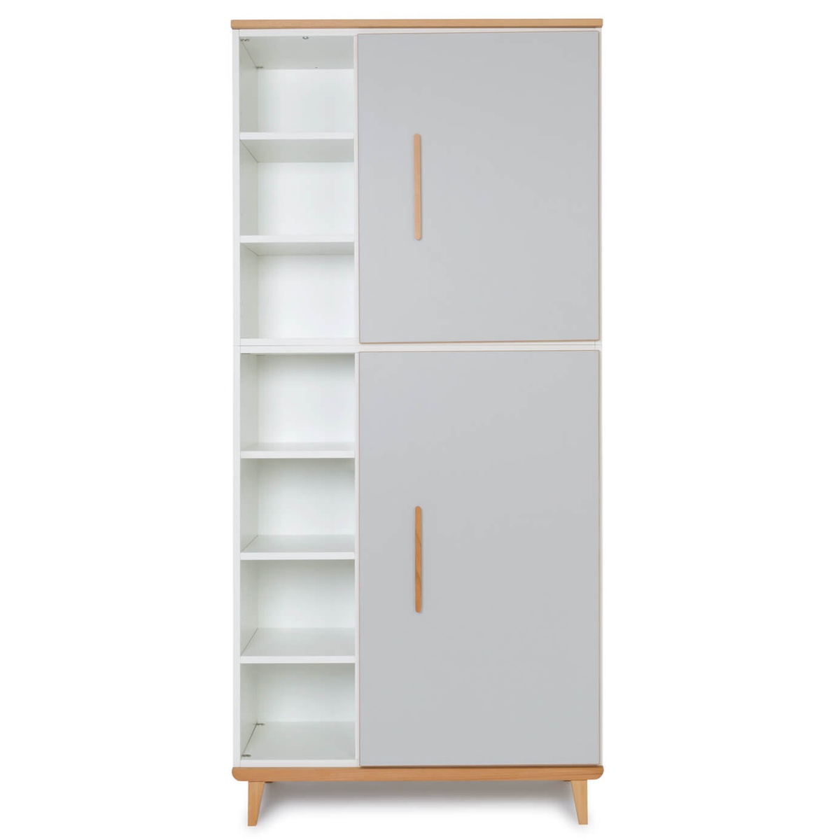 Armoire 198 cm 2 portes NADO Retro finition hêtre manhattan grey