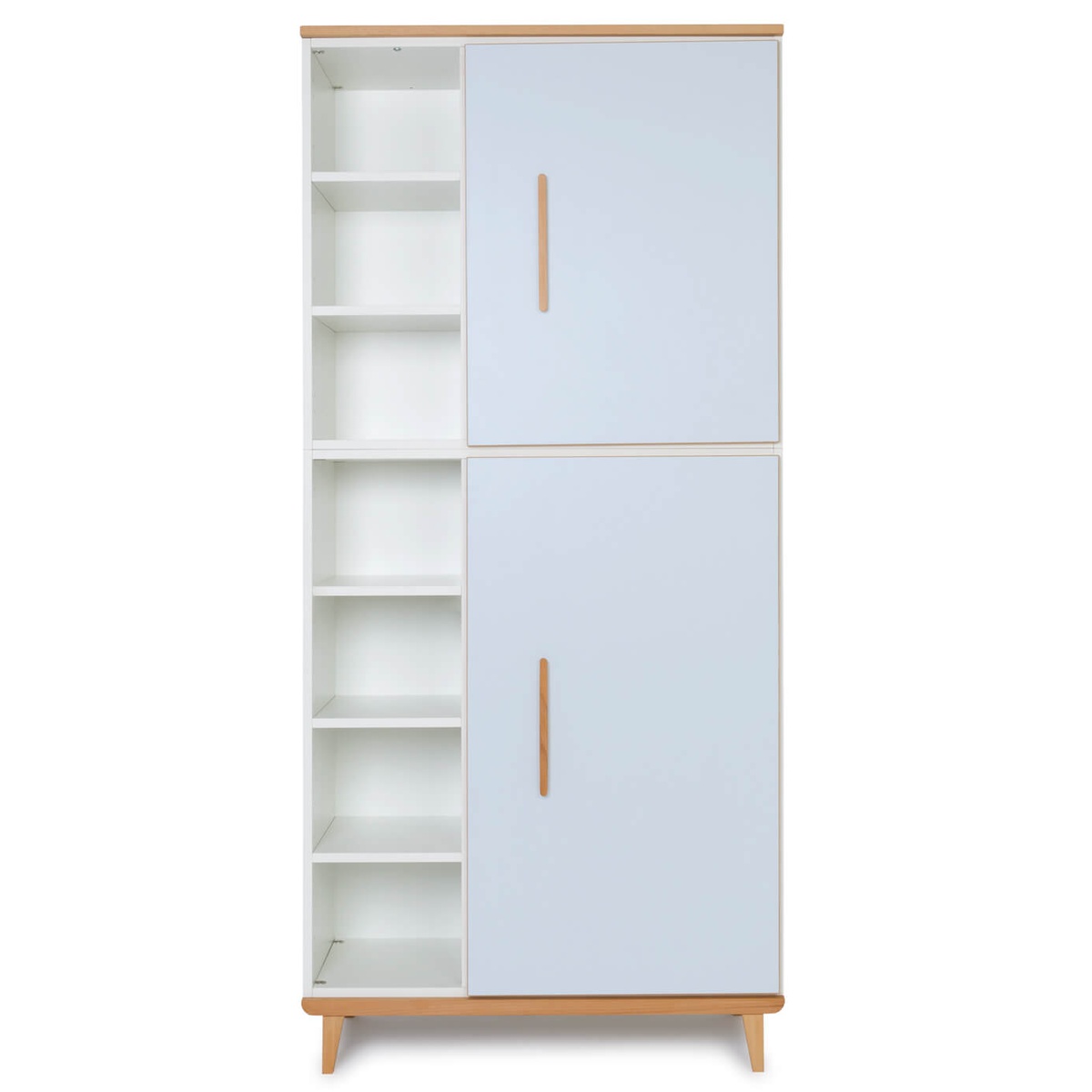 Armoire 198 cm 2 portes NADO Retro finition hêtre sky blue