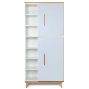 Armoire 198 cm 2 portes NADO Retro finition hêtre sky blue