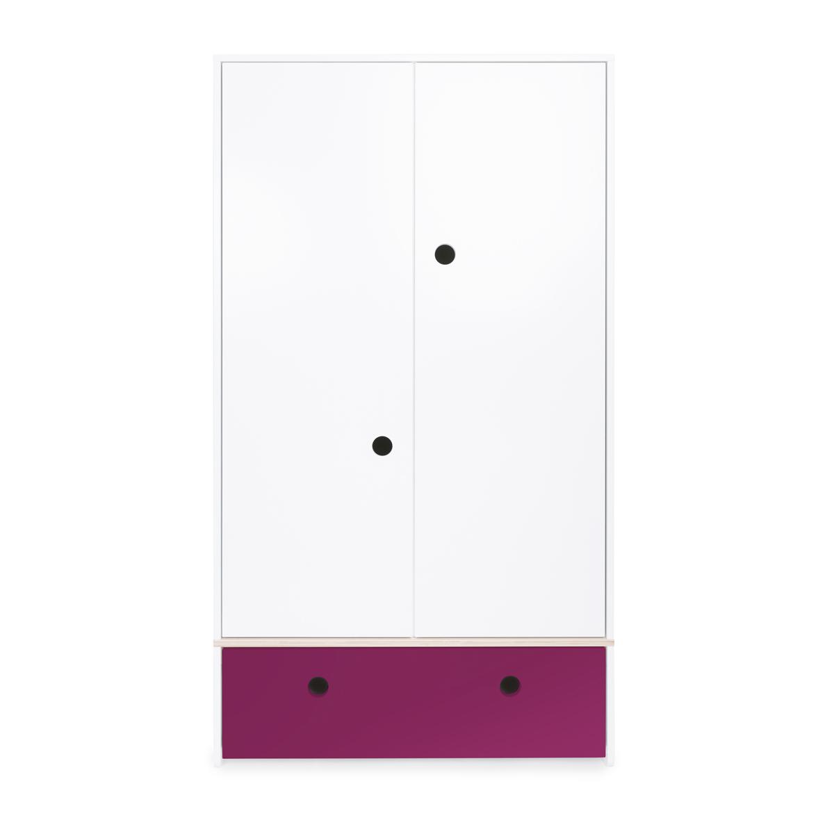 Armoire 2 portes COLORFLEX façade tiroir plum 
