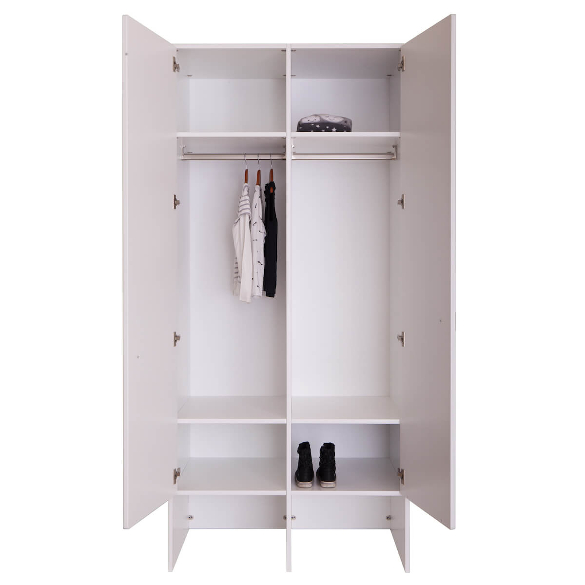 Armoire 2 portes KASVA blanc-chêne huilé