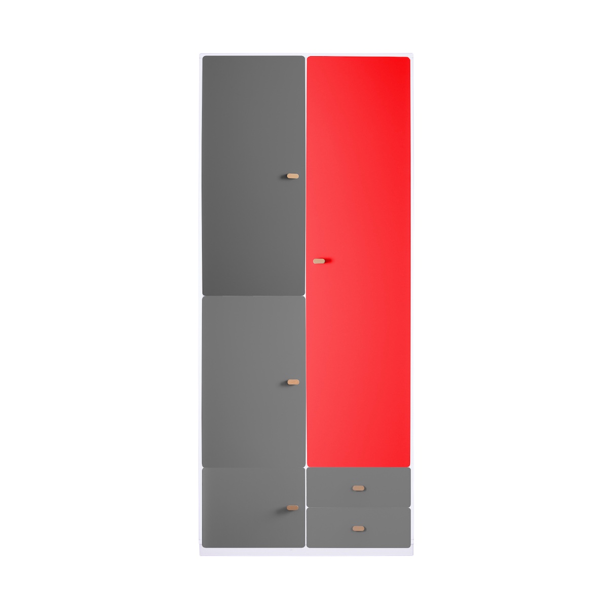 Armoire 93x218cm DESTYLE de Breuyn blanc anthracite red