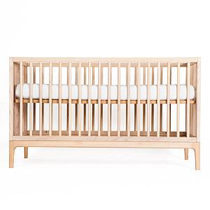 Baby bed KERA in ash with Round top and Curve legs
