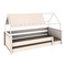 Bed floor-level cabin Montessori side rail simple KASVA beech white lacquered textile roof