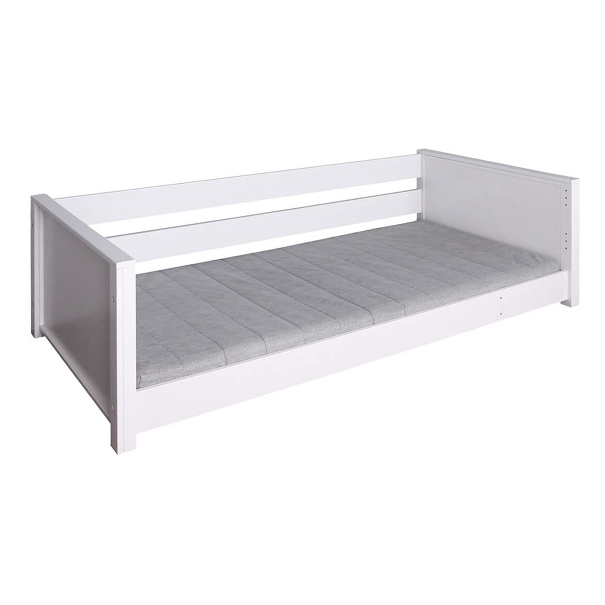 Bed floor-level Montessori 90x200cm KASVA beech white lacquered