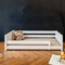 Bed floor-level Montessori side rail simple 90x200cm KASVA beech white lacquered