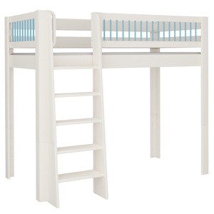 Bed Kubu high sleeper DELUXE de Breuyn whitened-blue