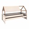 Bed low cabin KASVA beech white lacquered-oak textile roof 