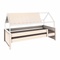Bed low cabin KASVA beech white lacquered textile roof 