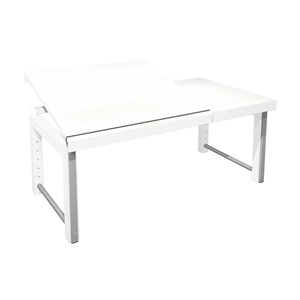 Bureau inclinable ⅔ ZIGGY de Breuyn en hêtre massif finition blanche - métal gris