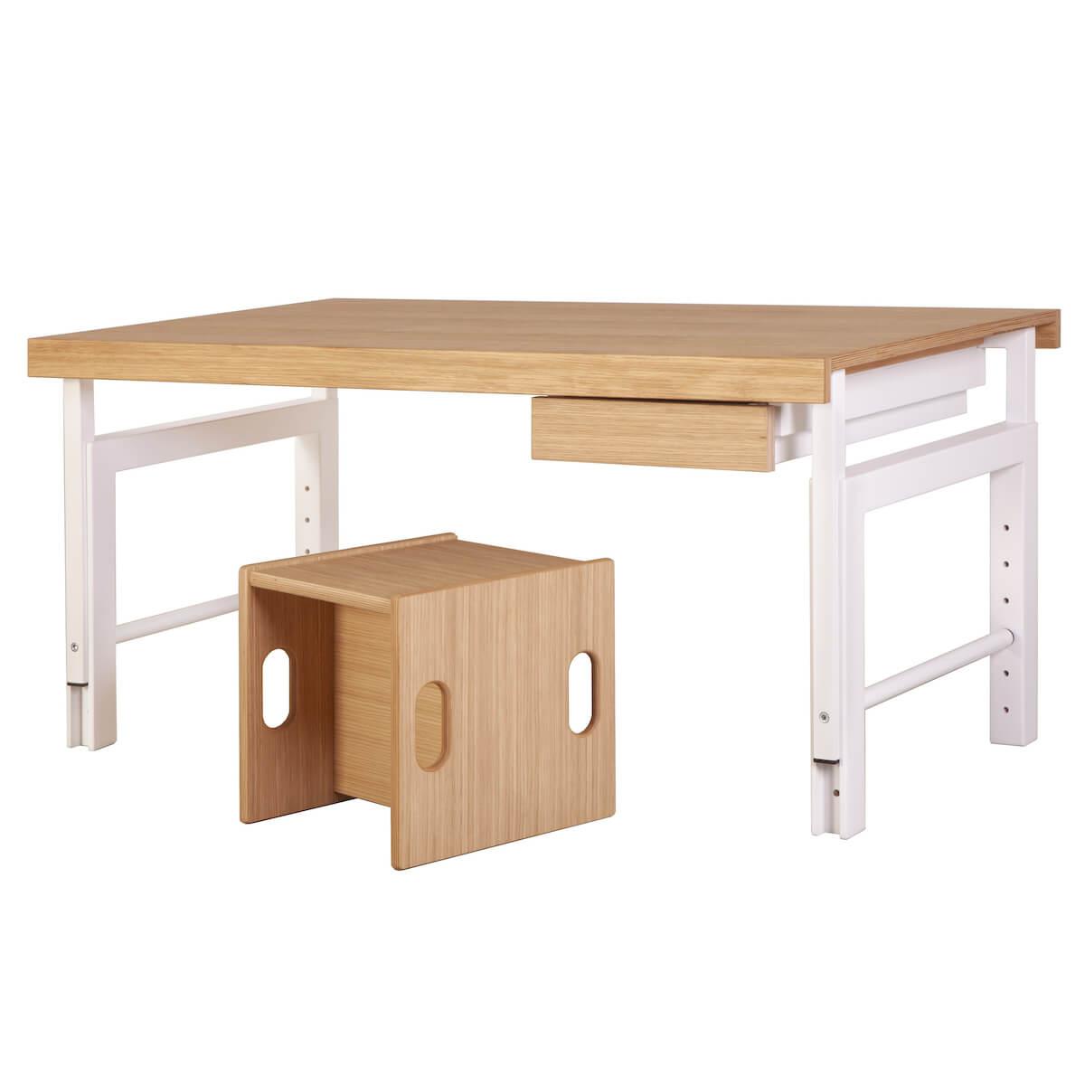 Bureau ZIGGY de Breuyn hêtre massif finition blanc-chêne