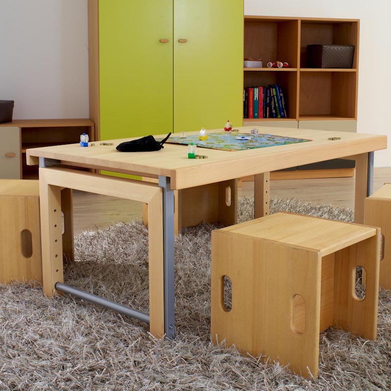 Bureau ZIGGY de Breuyn hêtre massif finition naturelle- métal gris