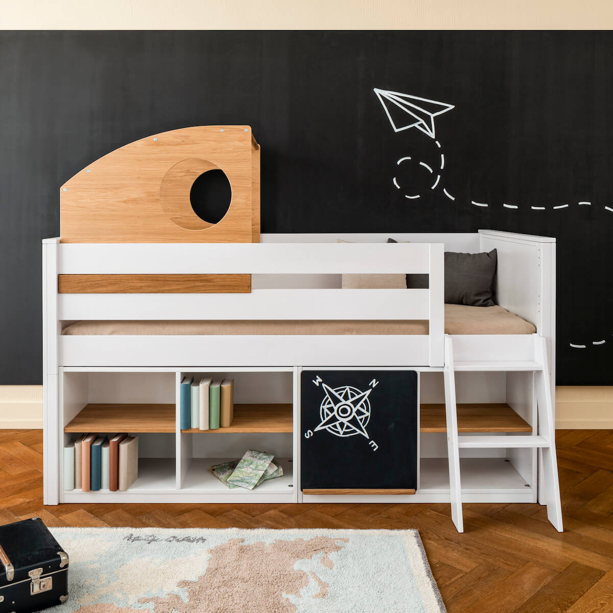 Cabaña juegos cama KASVA contrachapado roble