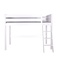 Cama alta 90x200x165cm escalera inclinada KASVA haya lacado blanco