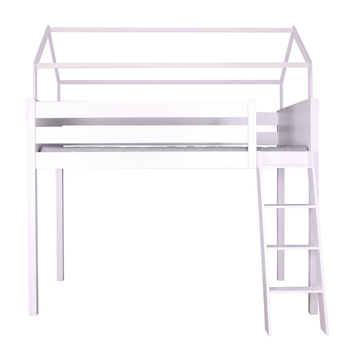 Cama alta-techo casa KASVA haya lacado blanco