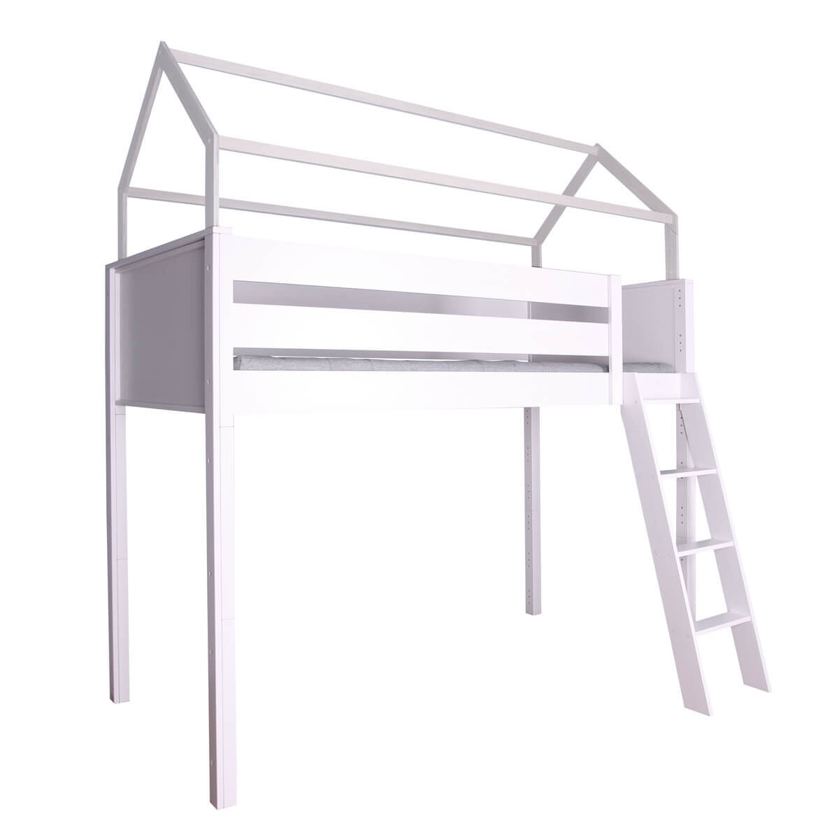 Cama alta-techo casa KASVA haya lacado blanco