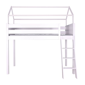Cama alta-techo casa KASVA haya lacado blanco
