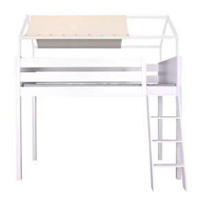Cama alta-techo casa-textil KASVA haya lacado blanco