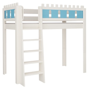 Cama Castillo alta DELUXE de Breuyn blanqueada-azul