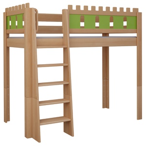 Cama Castillo alta DELUXE de Breuyn natural-verde