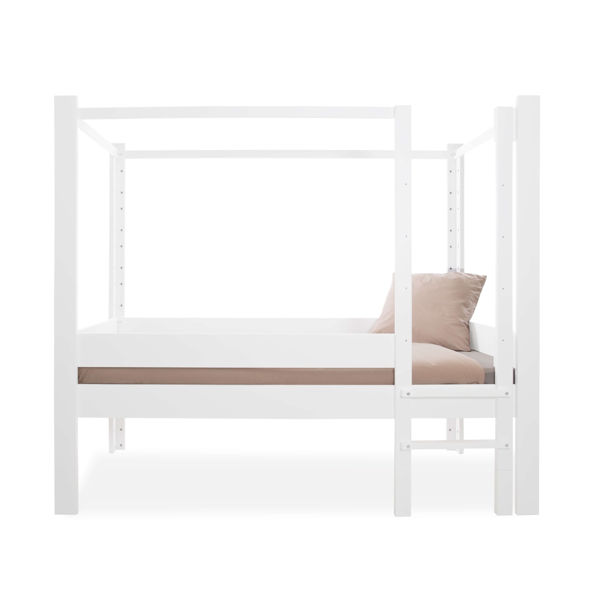 Cama evolutiva 90x200cm 7 en 1 escalera frontal DESTYLE de Breuyn lacado blanco