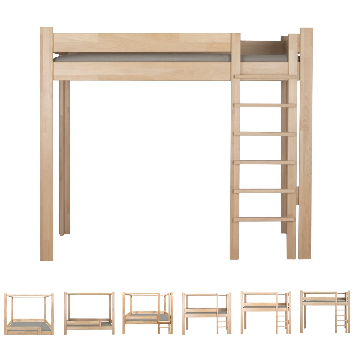 Cama evolutiva 90x200cm 7 en 1 escalera frontal DESTYLE de Breuyn natural