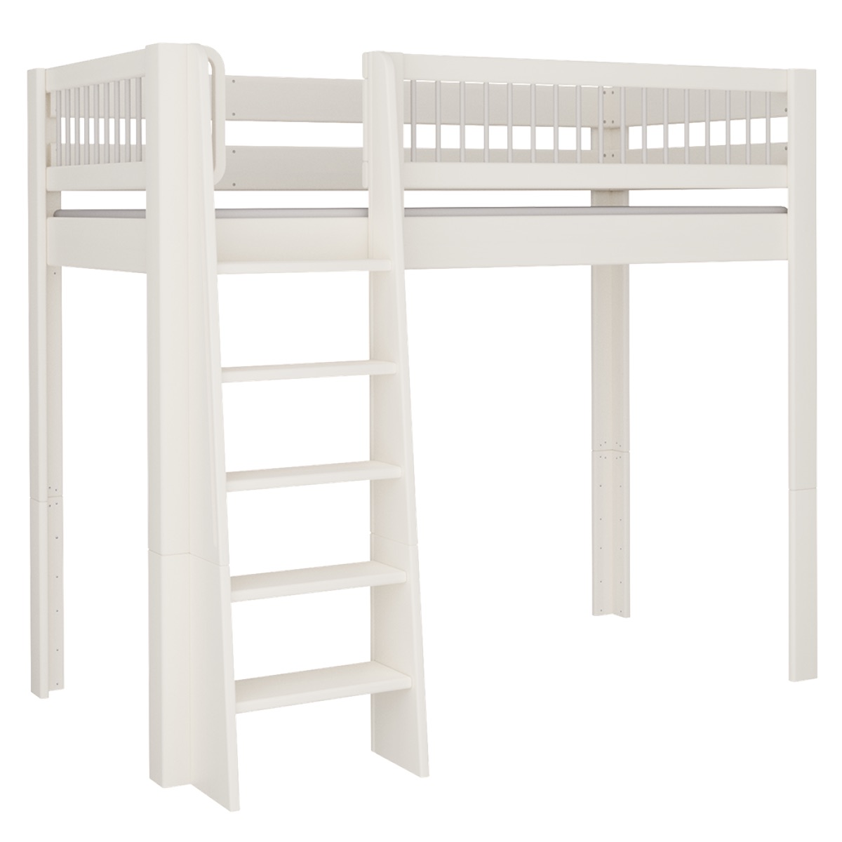 Cama Kubu alta DELUXE de Breuyn blanqueada-gris