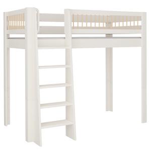 Cama Kubu alta DELUXE de Breuyn blanqueada-natural