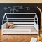 Cama montessori barrera simple-techo casa KASVA haya lacado blanco