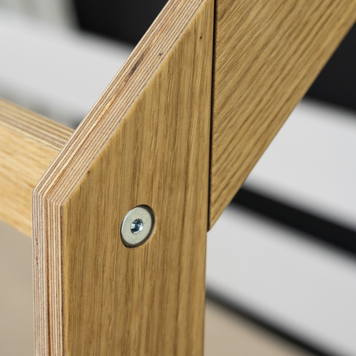 Cama montessori barrera simple-techo casa-textil KASVA haya lacado blanco-contrachapado roble