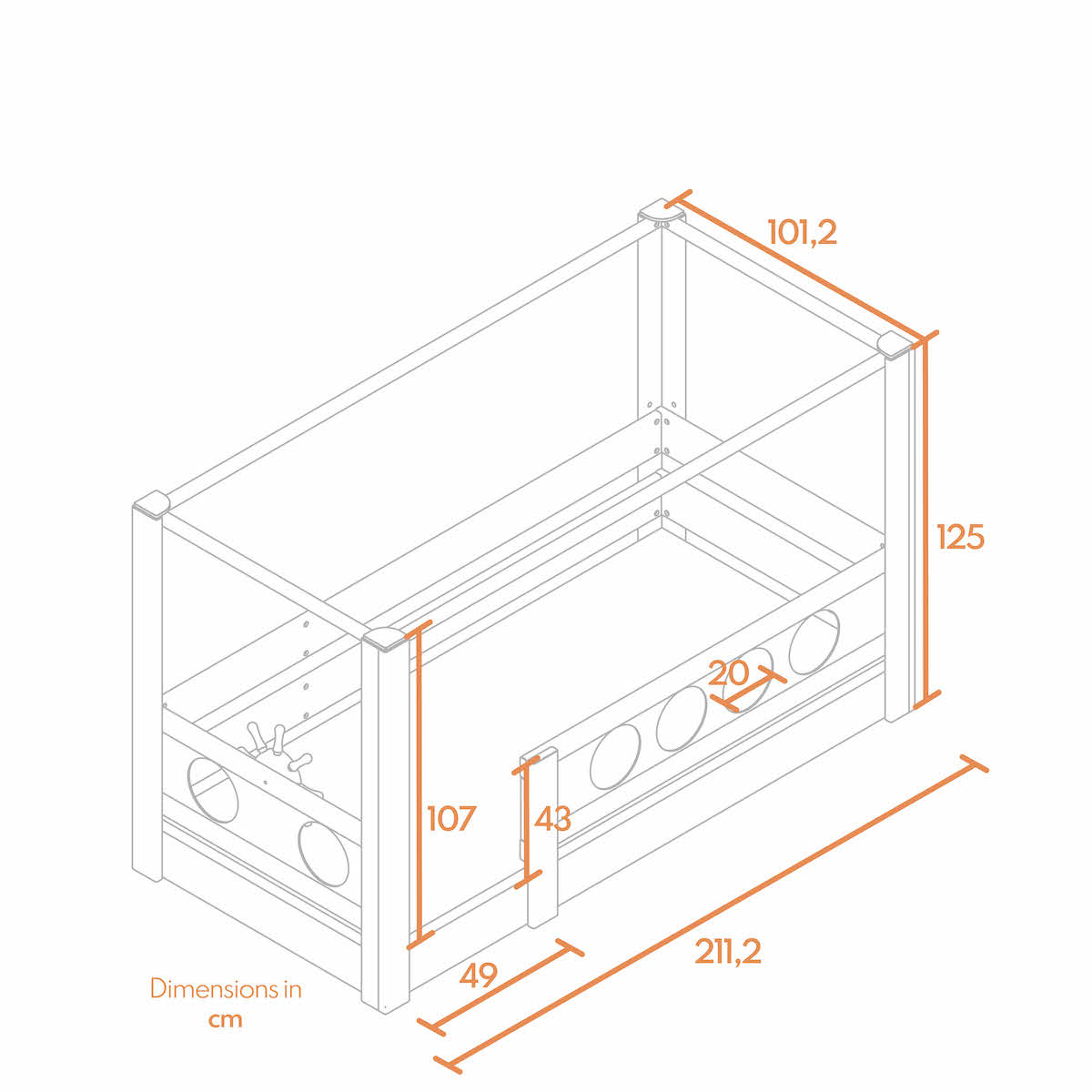 Cama Pirata con dosel DELUXE de Breuyn natural-azul