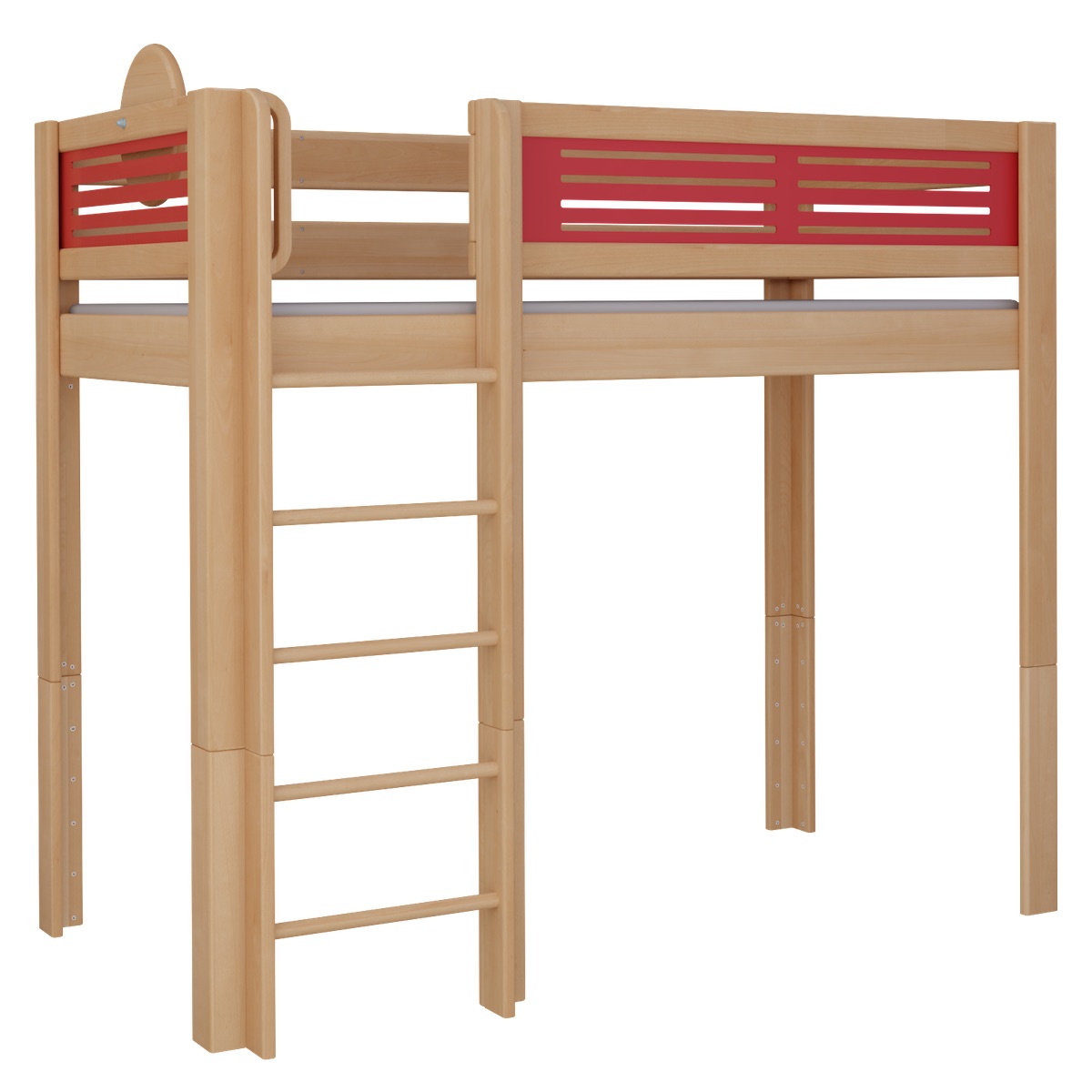 Cama Tatü alta DELUXE de Breuyn natural-rojo