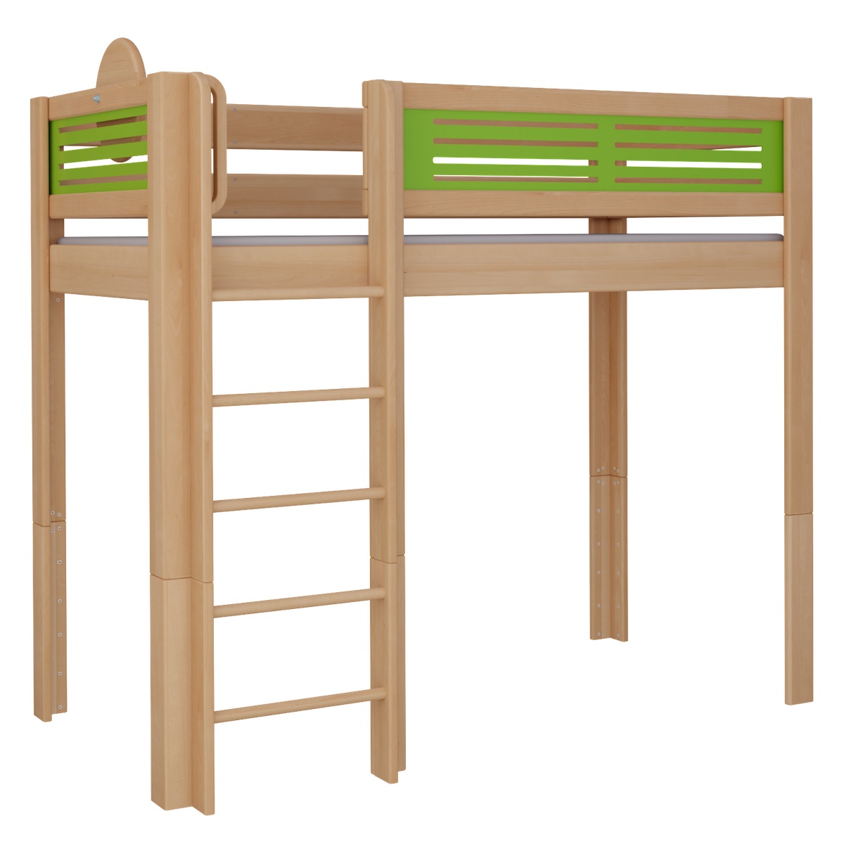 Cama Tatü alta DELUXE de Breuyn natural-verde