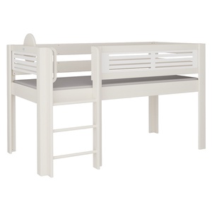 Cama Tatü media alta escalera DELUXE de Breuyn blanqueada