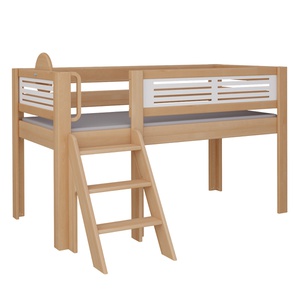 Cama Tatü media alta escalera DELUXE de Breuyn natural-blanqueada
