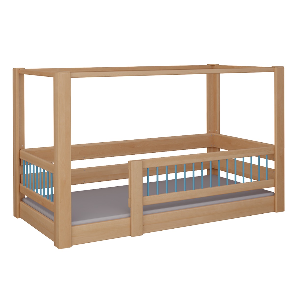 Canopy bed Kubu DELUXE de Breuyn natural-blue