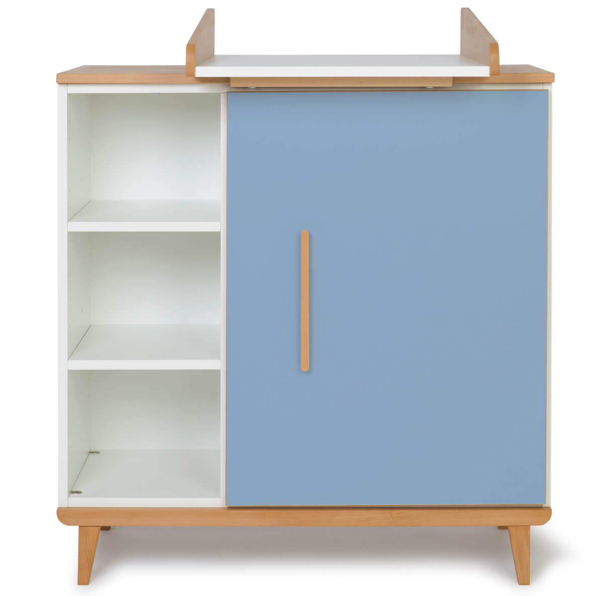 Changing table 1 door 3 niches NADO Retro beech capri blue