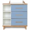 Changing table 3 drawers 3 niches NADO Retro beech capri blue