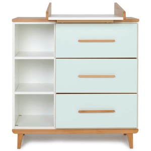 Changing table 3 drawers 3 niches NADO Retro beech mint