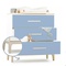 Changing table 3 drawers NADO Curve ash capri blue