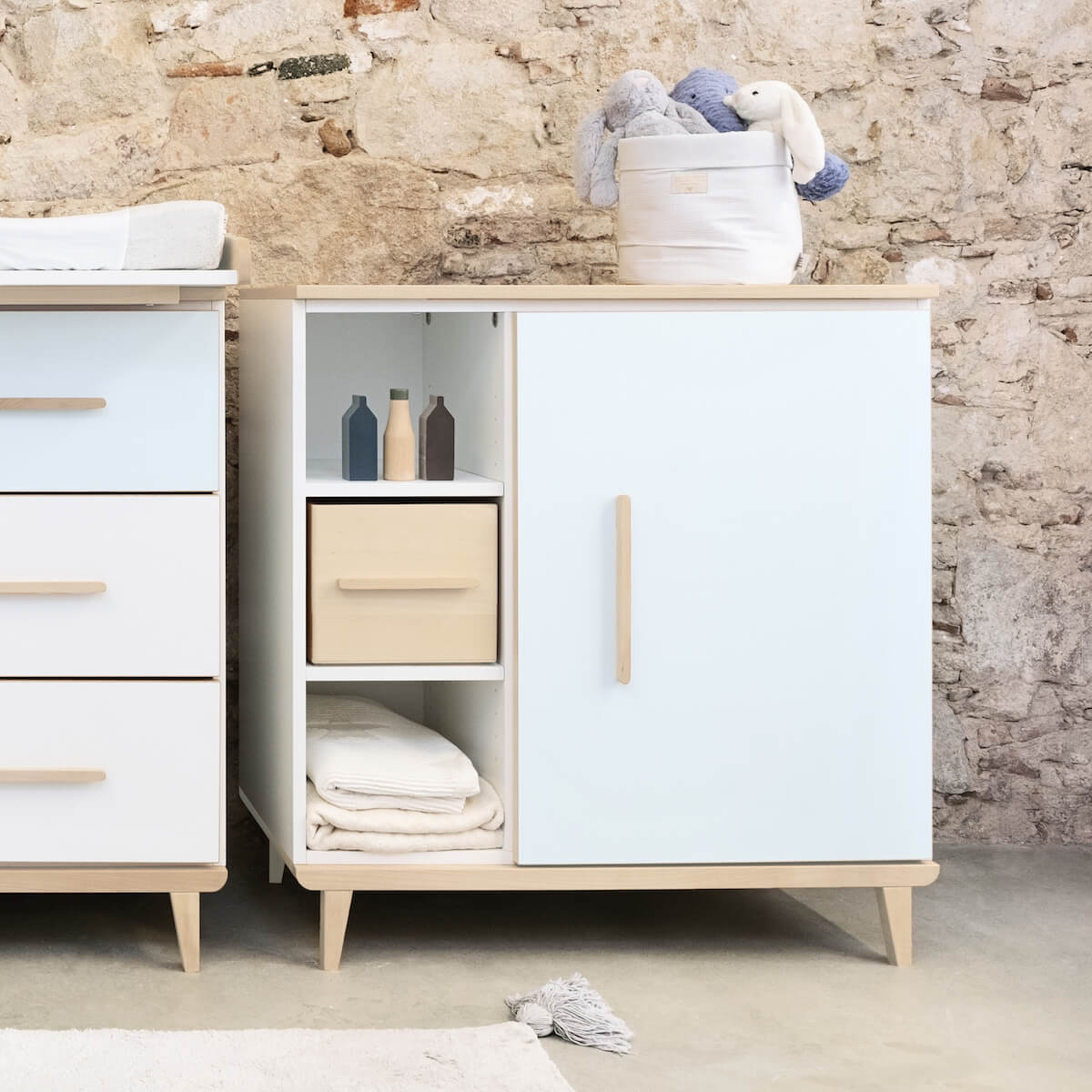 Chest 1 door 3 niches NADO Retro ash white