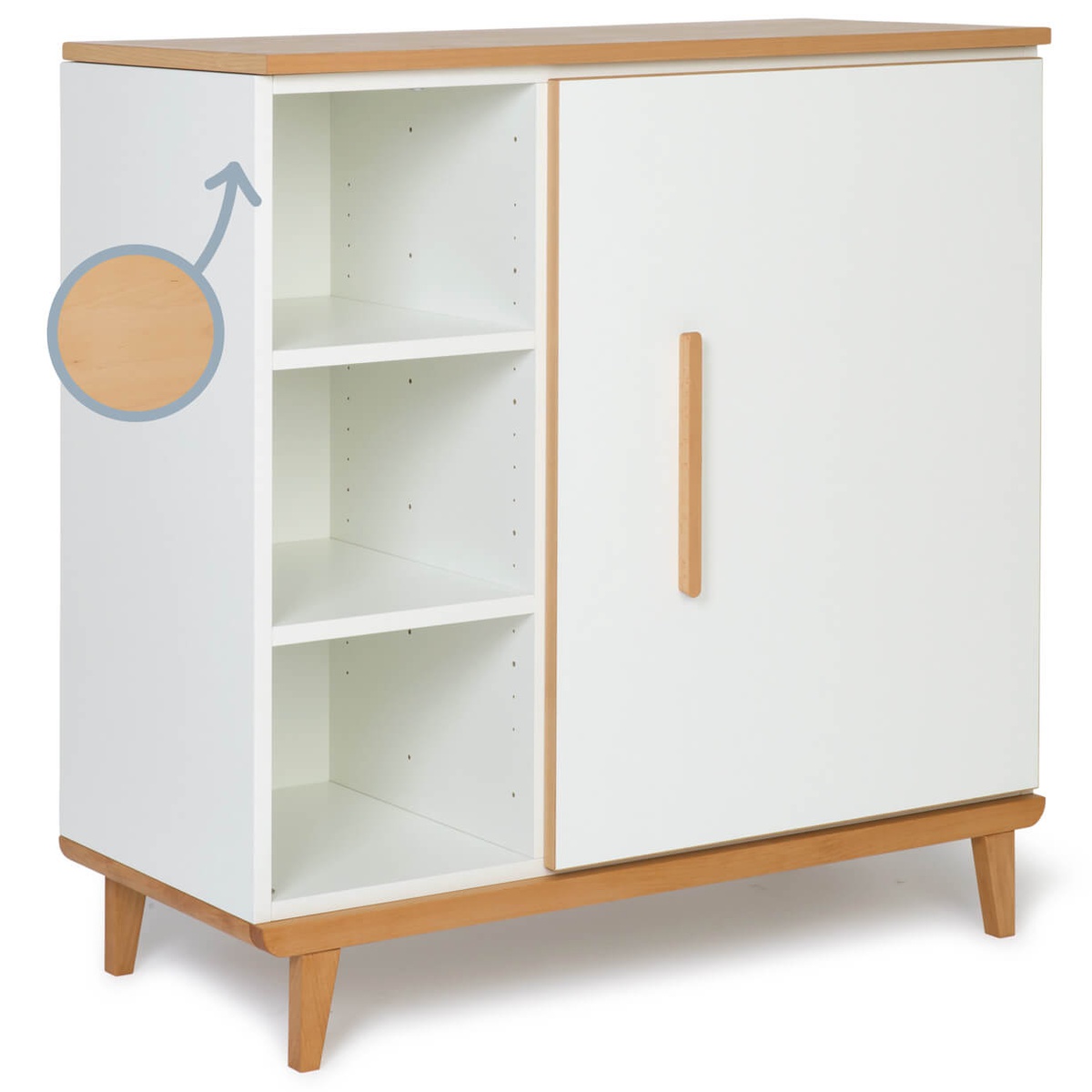 Chest 1 door 3 niches NADO Retro beech white